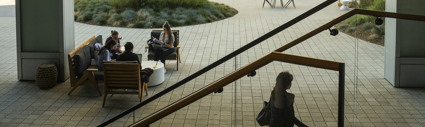 online EdD students studying outside