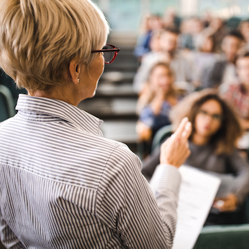 female professor lecturing